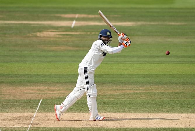 Ravindra Jadeja smashes Chris Woakes for a six after surviving LBW call on Day 5 of ENG vs IND 2025 3rd Test [Watch]