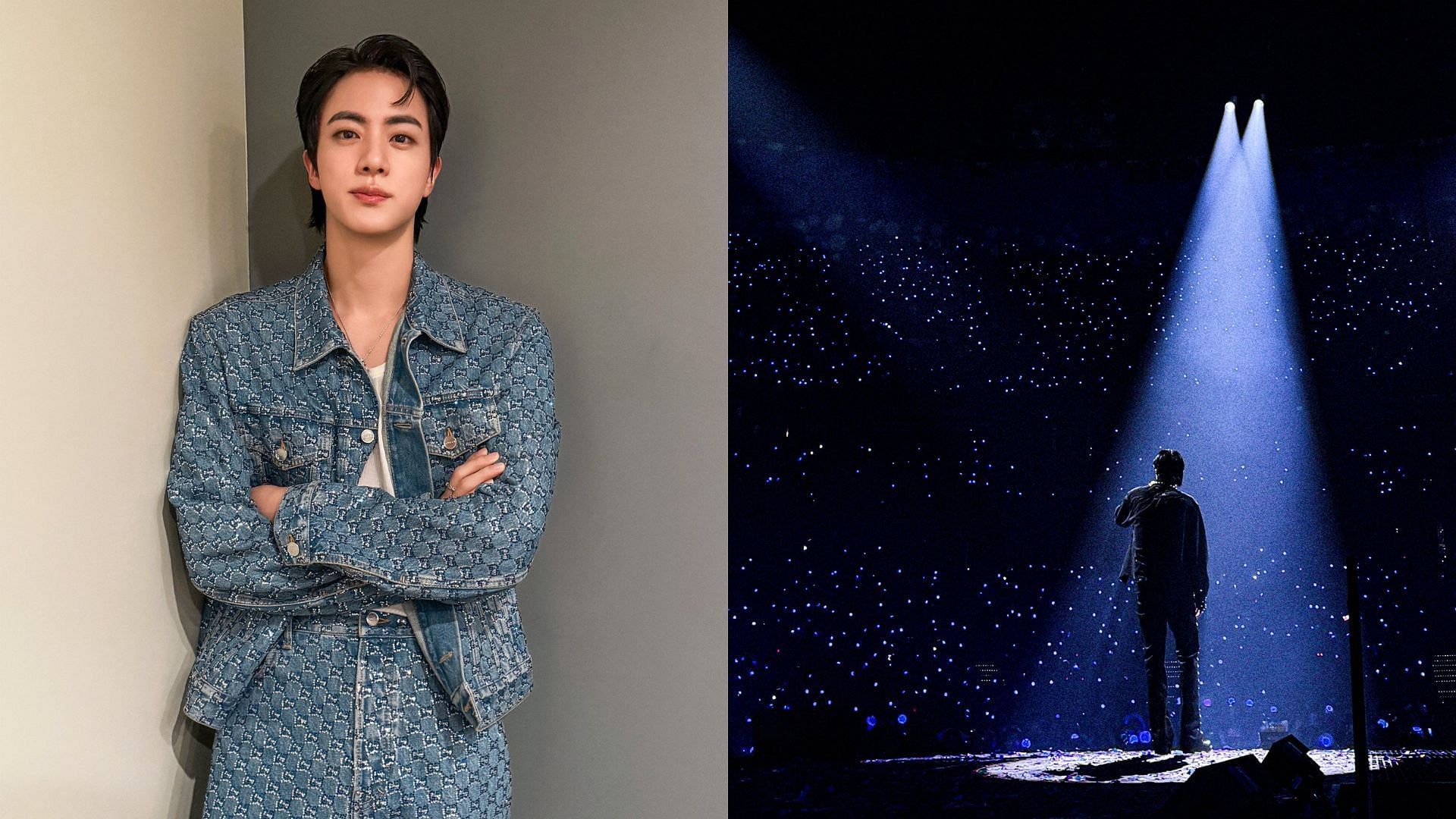 Jin acts out the viral cheating couple at his concert (Images via X/bts_bighit)