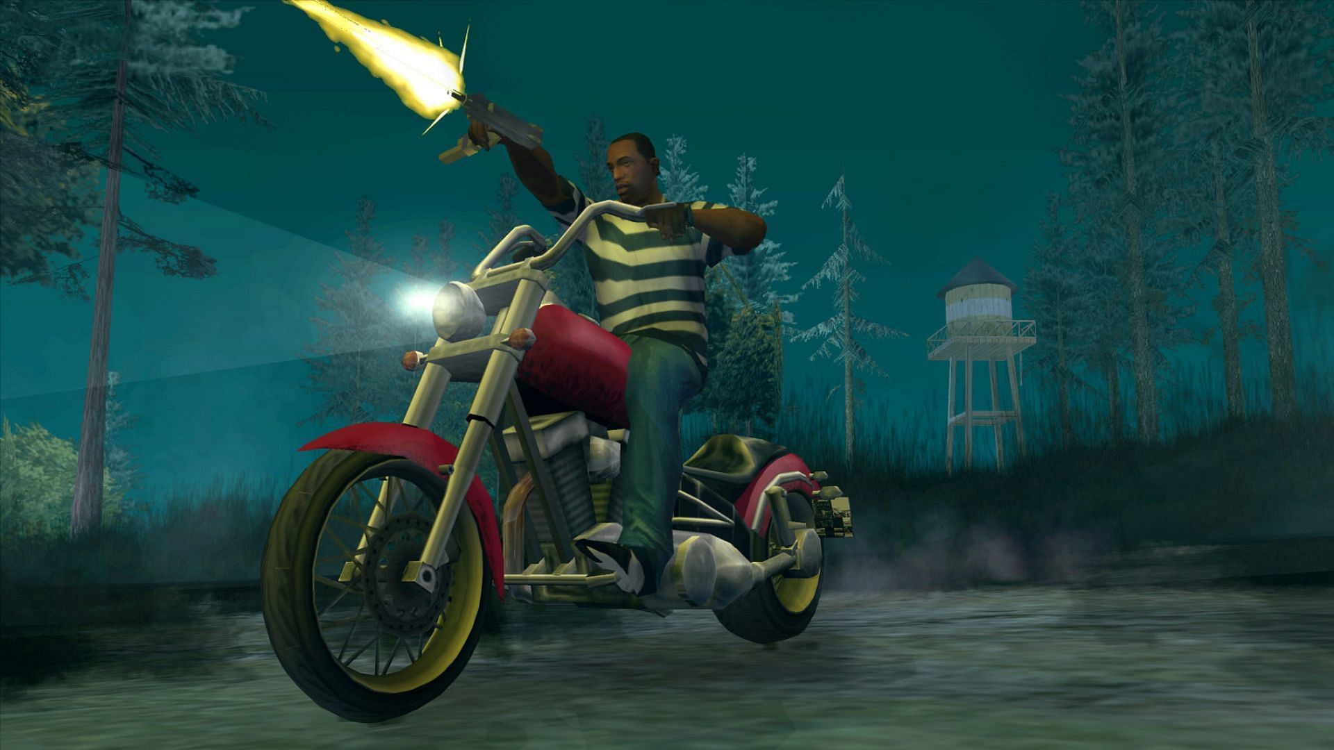 CJ San Andreas em ação (imagem via Rockstar Games || Steam)