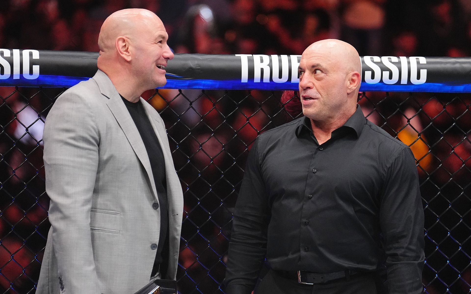 Joe Rogan jokes while wishing Dana White a happy birthday. [Image courtesy: Getty]