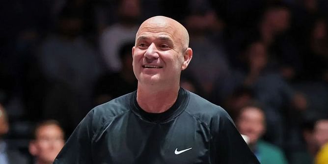 Andre Agassi leaves daughter Jaz in stitches over amusing mishap with tennis ball dessert during Wimbledon meal