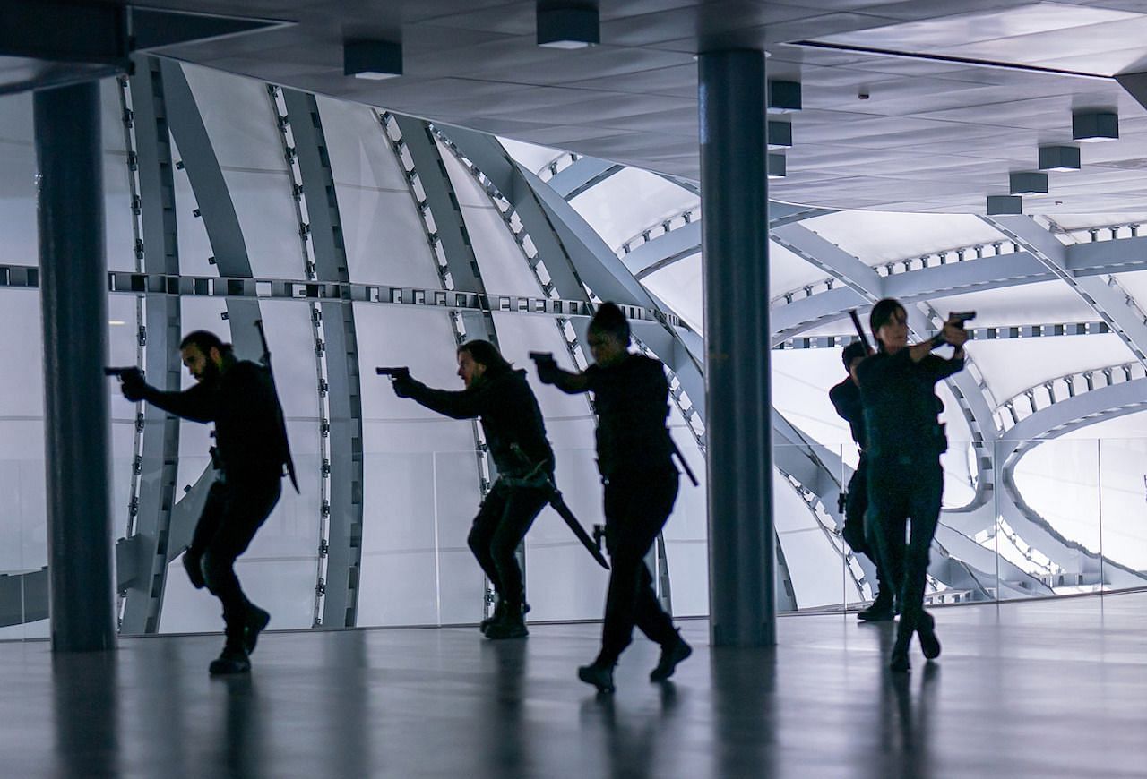 Andy and her team of immortals in action as seen in the sequel The Old Guard 2 (Image via Netflix Tudum)