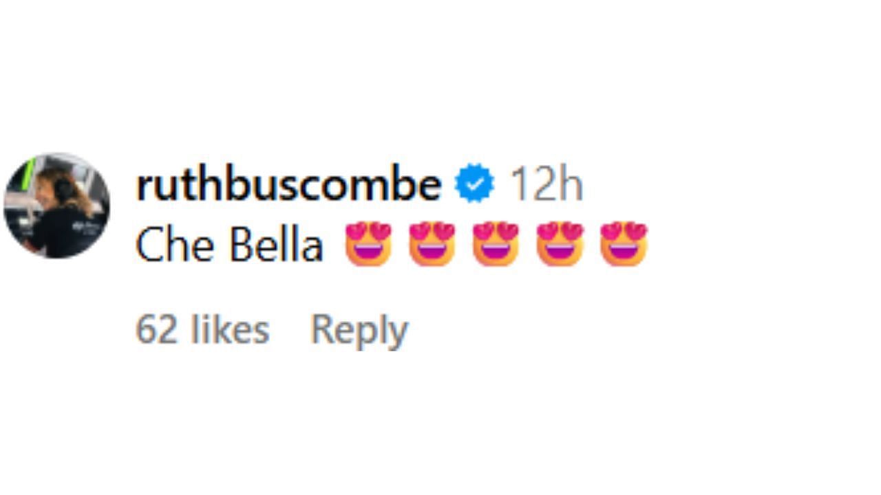 Snapshot of Ruth Buscombe&#039;s comment...Credits-Instagram