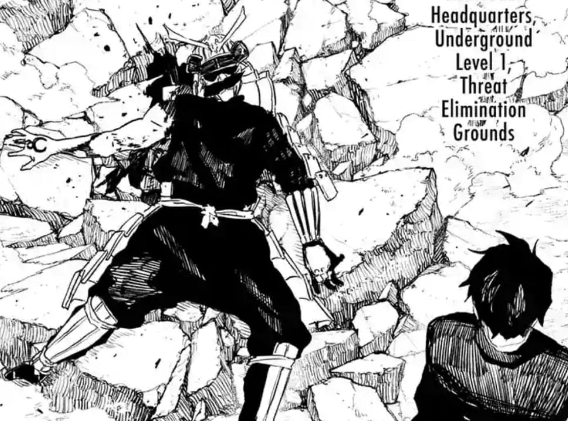 Azami defeats the Samurai Hishaku (Image via Shueisha)