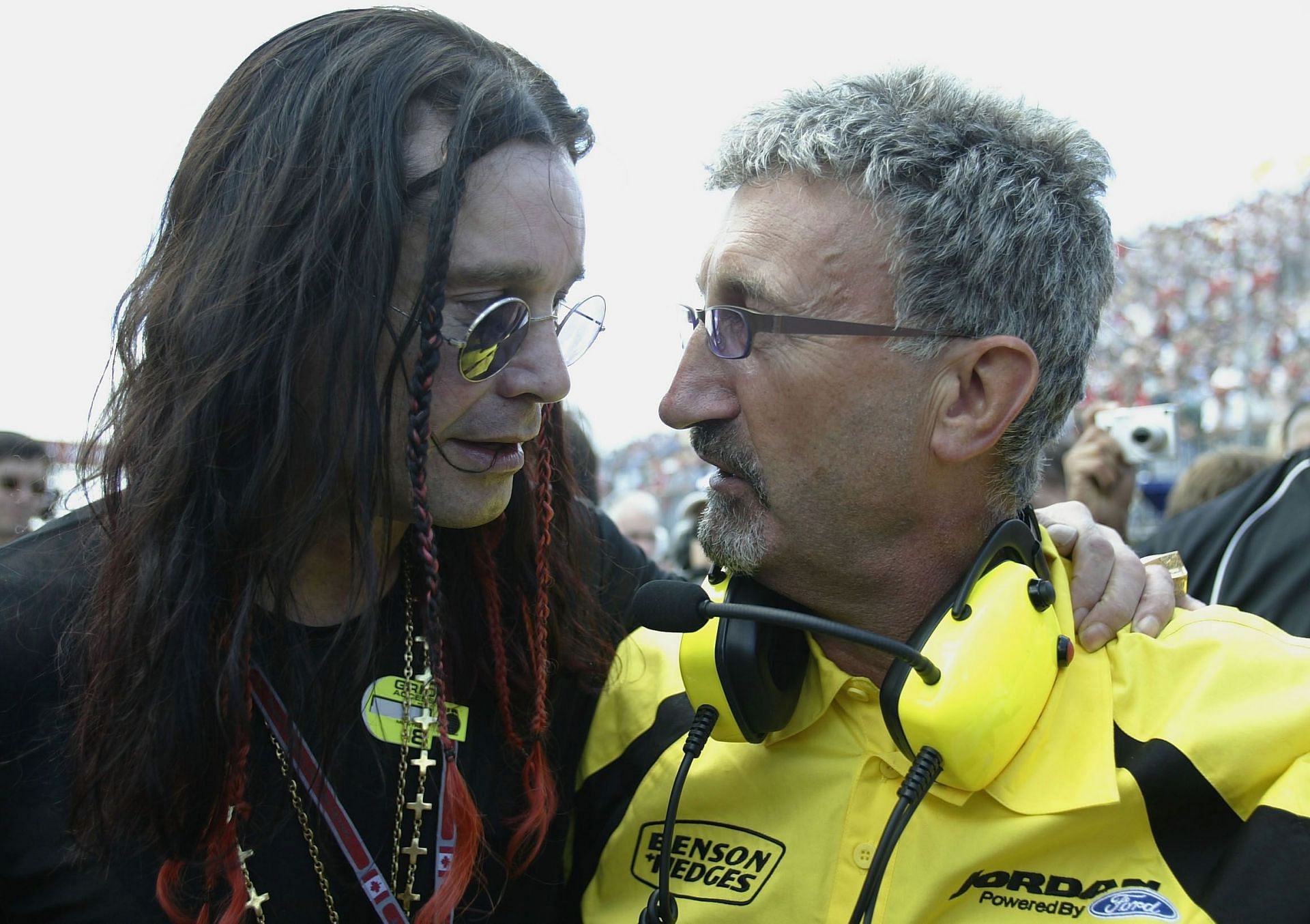 Rock star Ozzy Osbourne chats to Eddie Jordan - Source: Getty