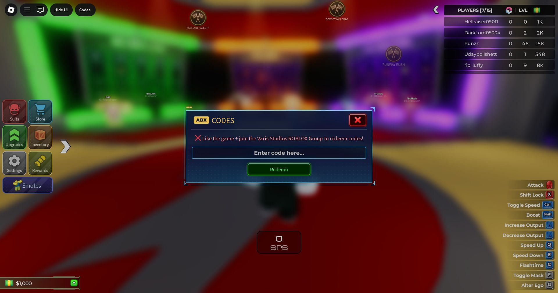 Redeem codes here (Image via Roblox)
