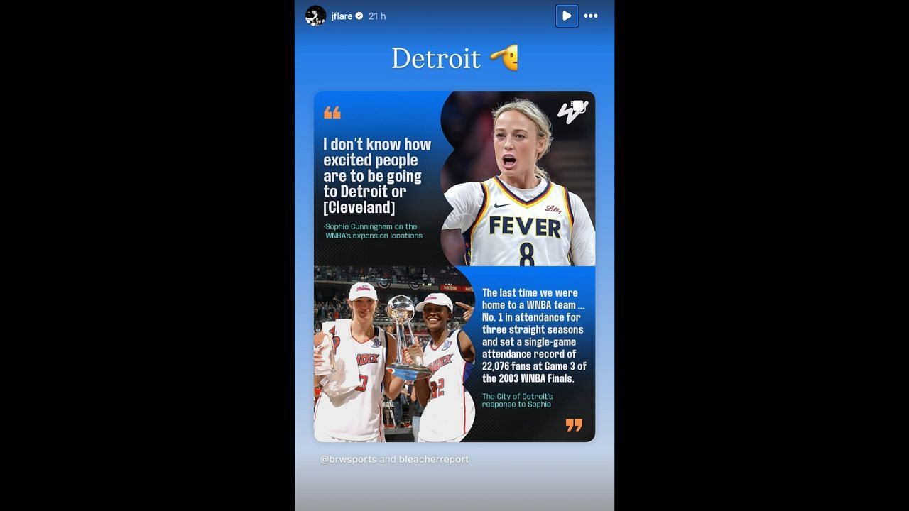 Screenshot of Flaherty&#039;s Instagram story (Image from - Instagram.com/@jflare IG Stories)