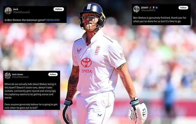 "Nothing but a huge liability" - Fans react as Ben Stokes perishes to Jasprit Bumrah early on Day 2 of ENG vs IND 2025 3rd Test