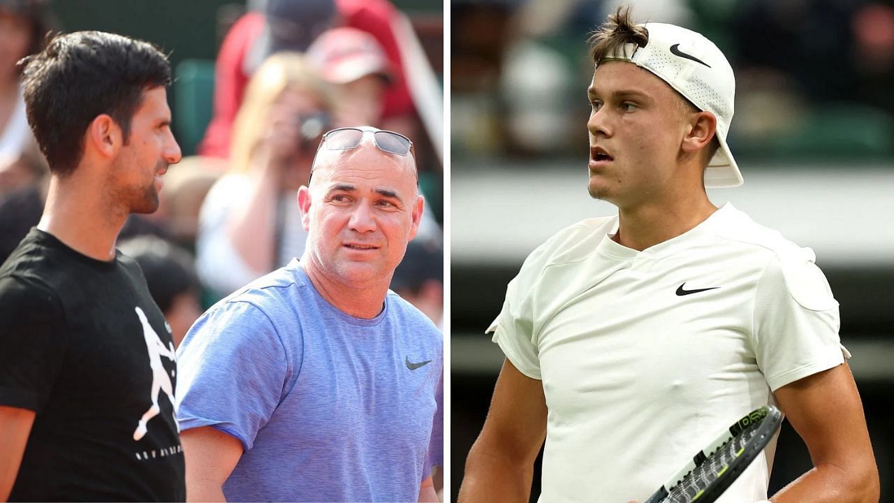 Andre Agassi coaching Holger Rune
