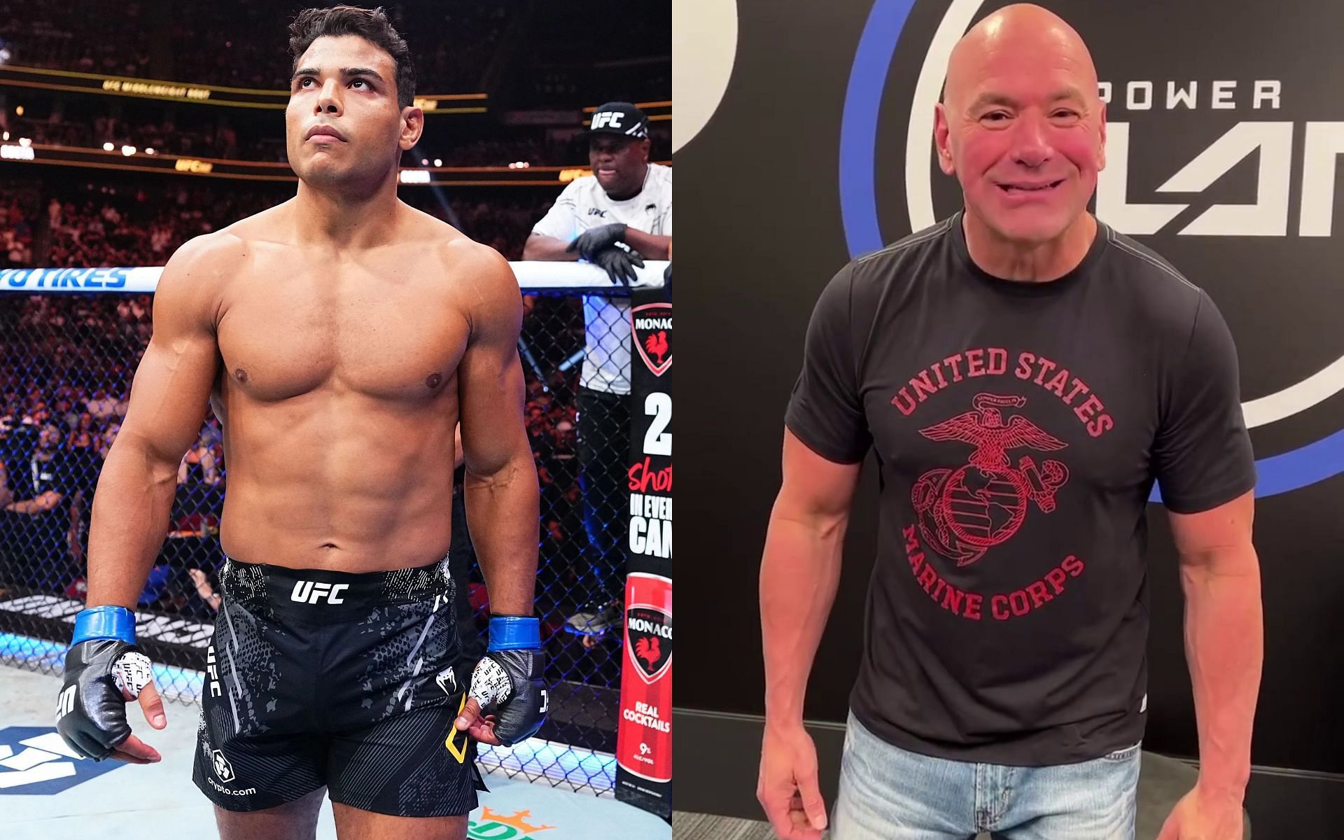 Paulo Costa (left) talks about Dana White (right). [Images courtesy: Getty and @danawhite on Instagram]