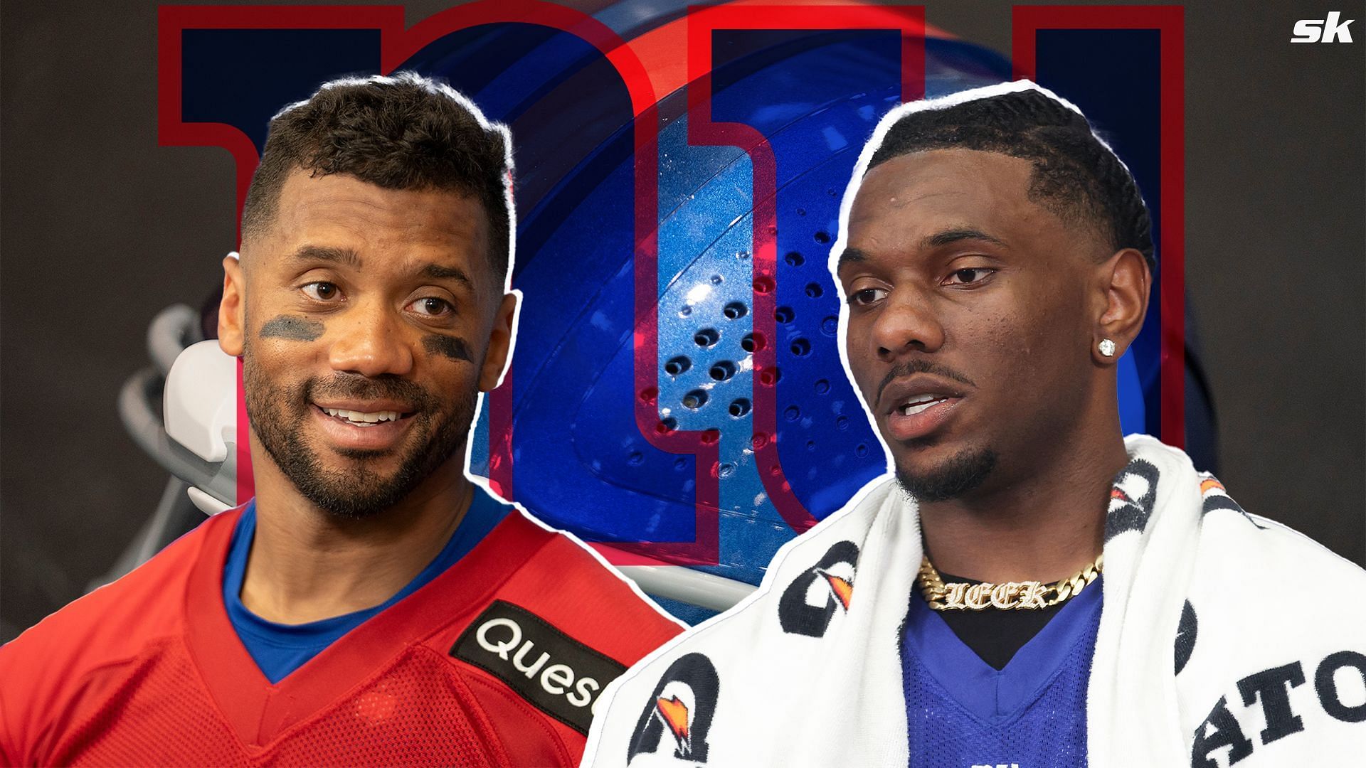 Malik Nabers x Russell Wilson collage