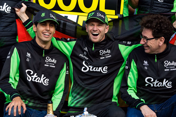 Gabriel Bortoleto pays tribute to 'most talented driver' Nico Hulkenberg after he secures his first F1 podium