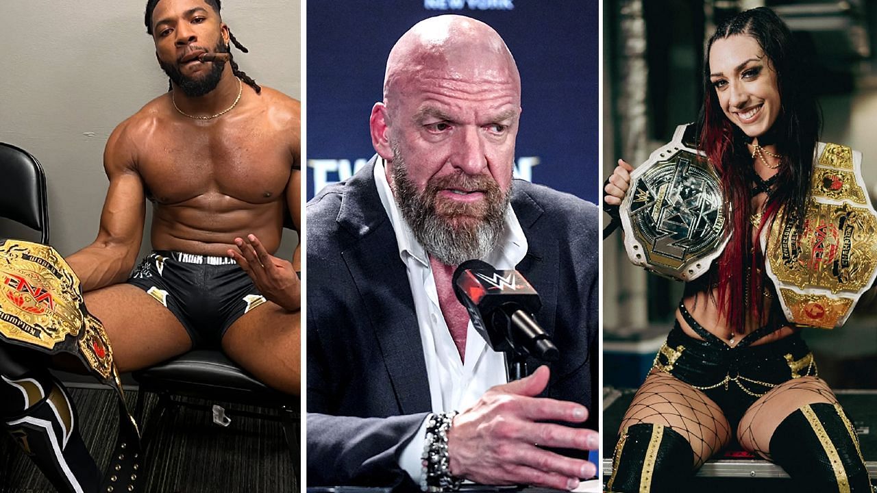 Trick Williams, Triple H, and Jacy Jayne (via Trick