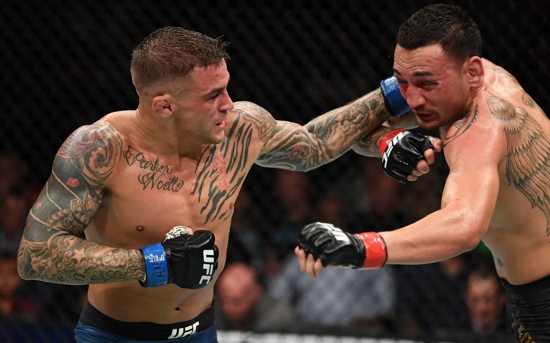 Max Holloway (right) faces Dustin Poirier (left) at UFC 318. [Images courtesy: Getty Images]