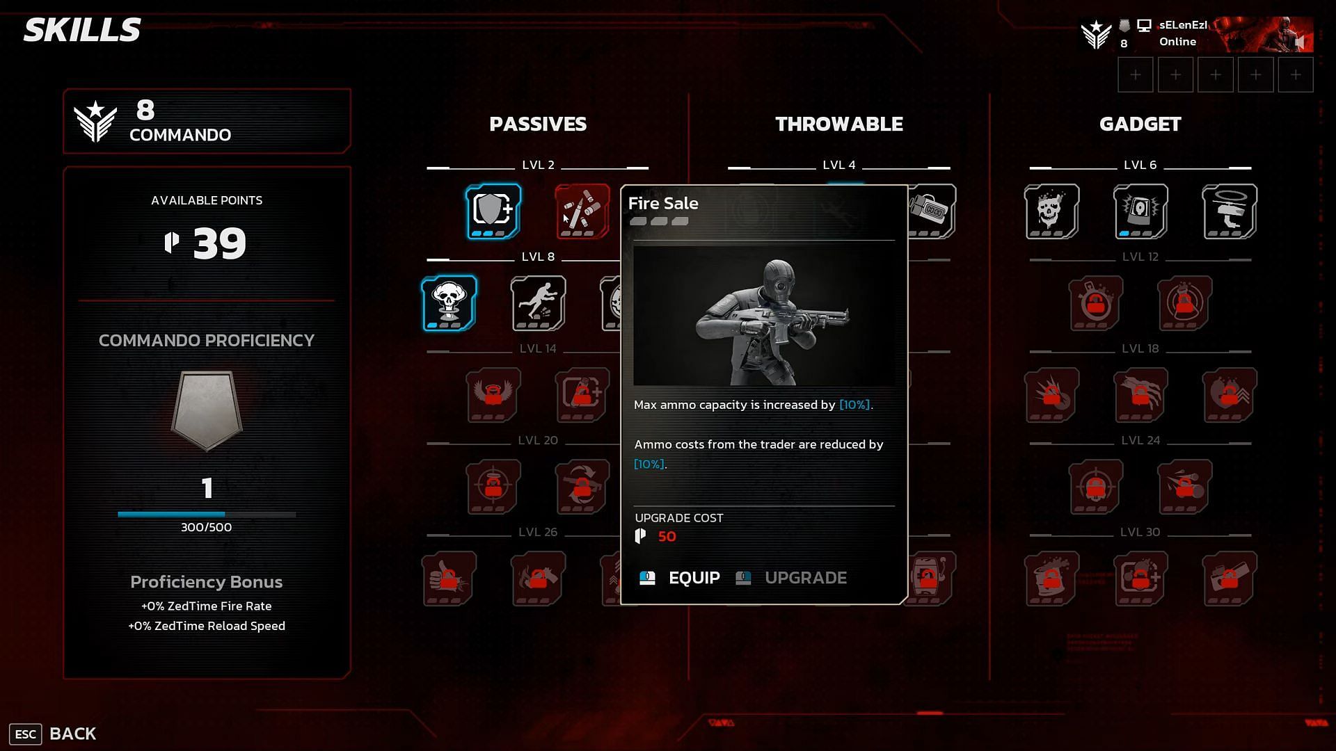 Commando skills in Killing Floor 3 (Image via Sportskeeda Gaming || Tripwire Interactive)