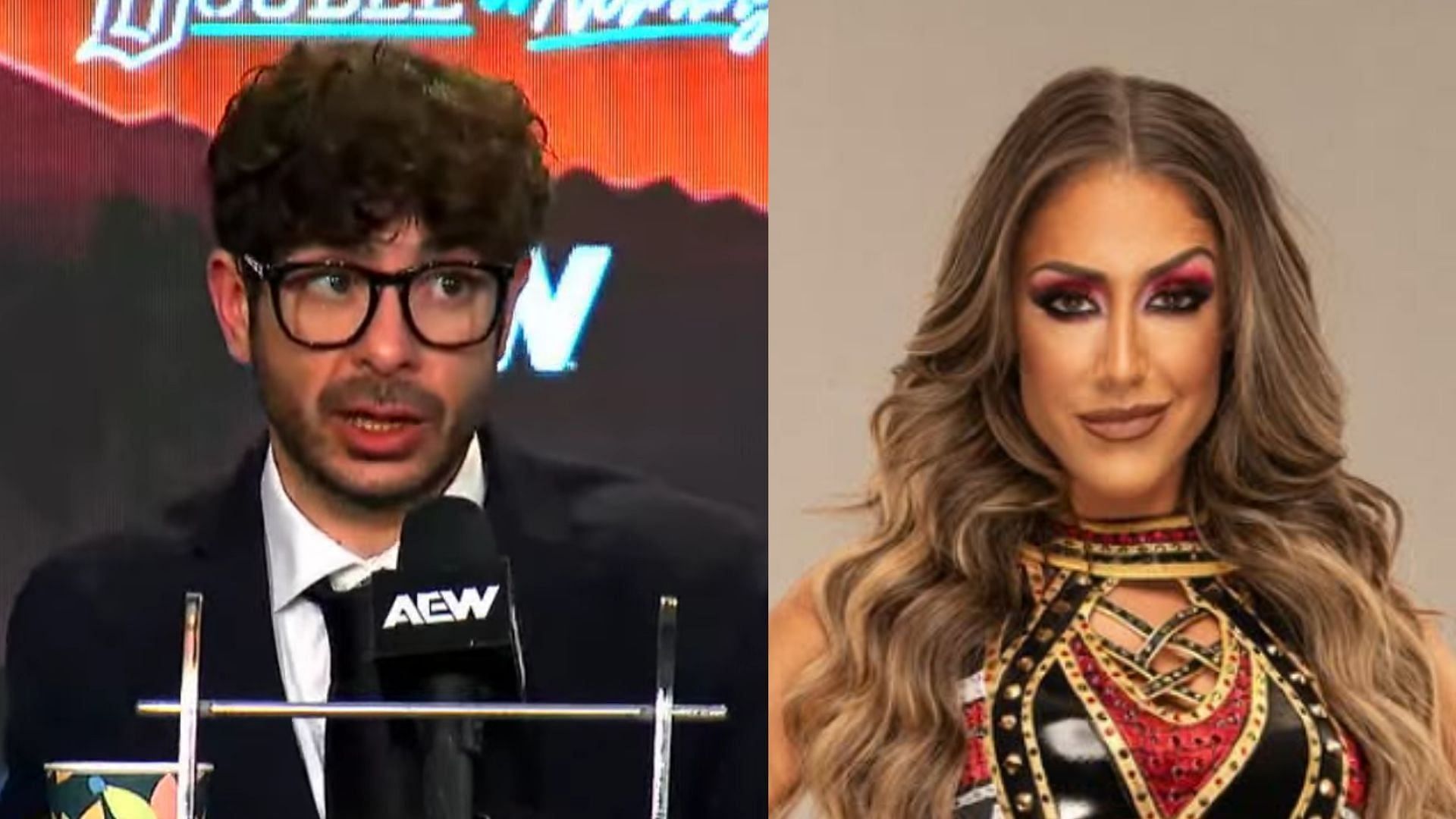 Image source: AEW on YouTube and Baker on Instagram
