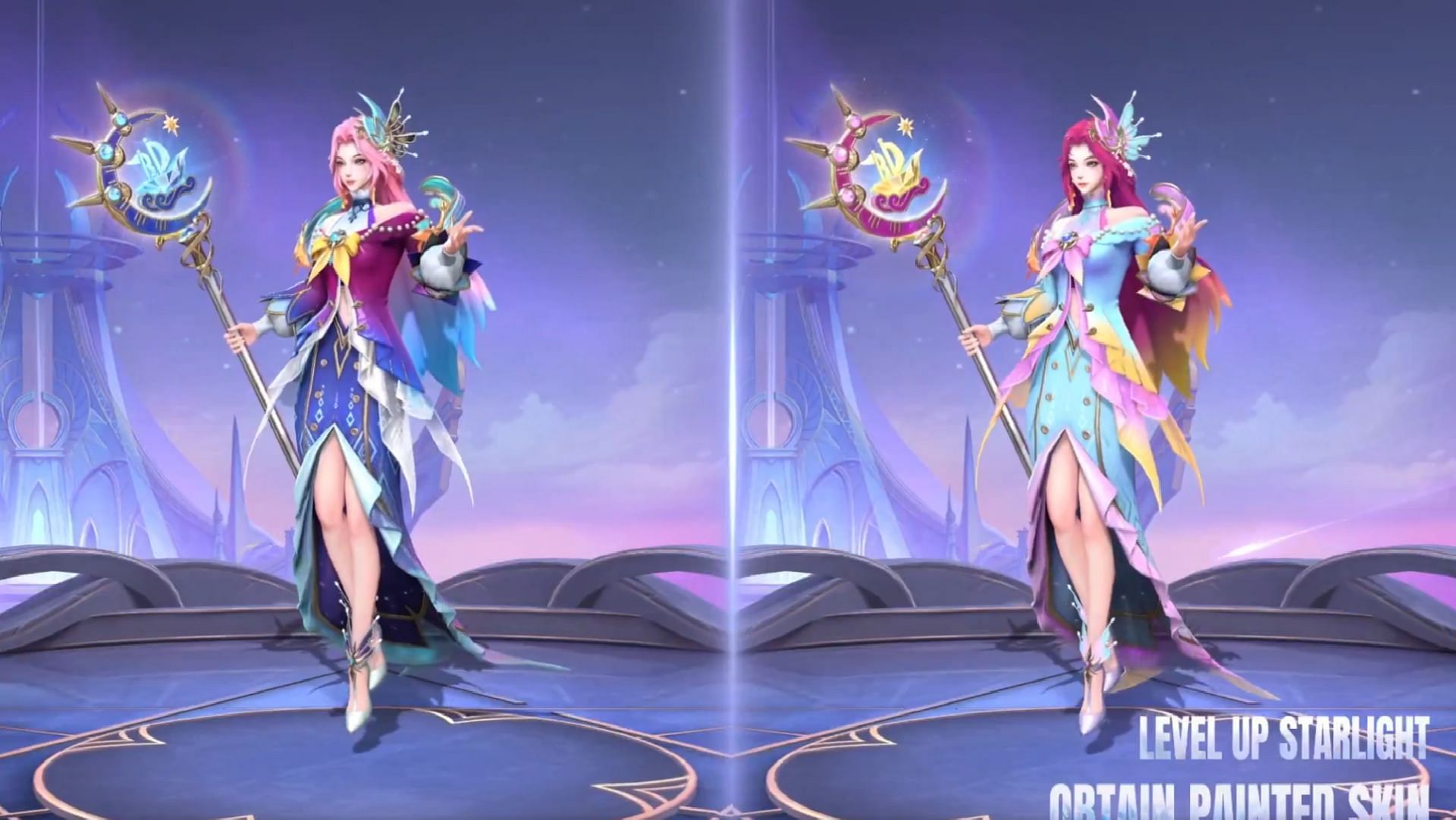 The different variants of the Silvana &quot;Maiden of the Tide&quot; skin (Image via Moonton Games)
