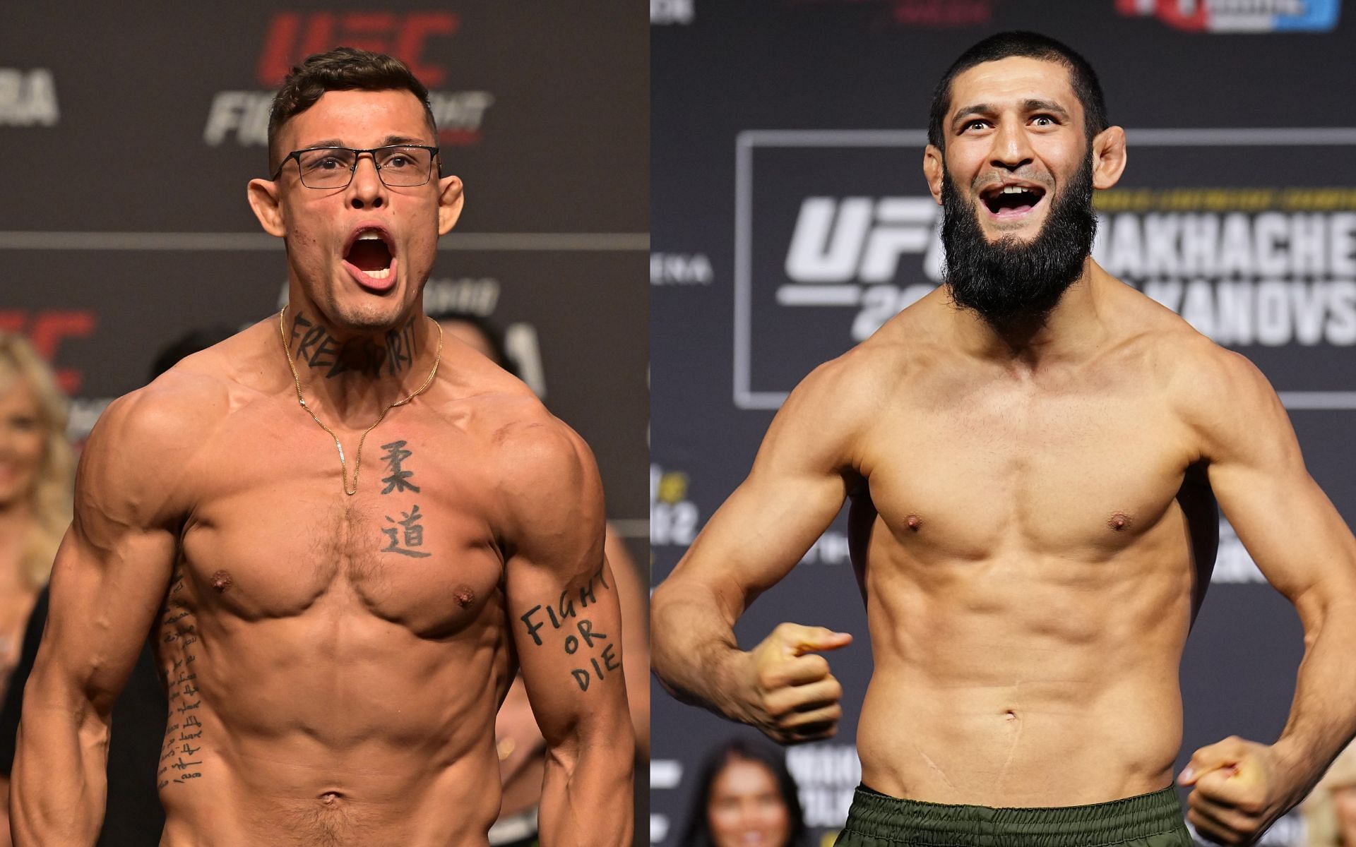 Caio Borralho (left) claims Khamzat Chimaev (right) might retire after UFC 319. [Images courtesy: Getty]