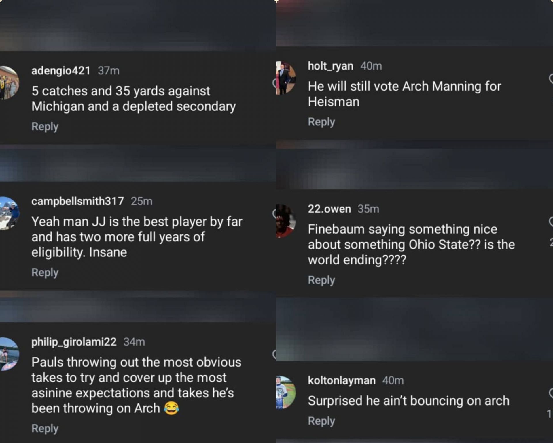 Reactions to Paul Finebaum&#039;s comments on Jeremiah Smith