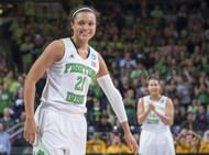 Notre Dame Fighting Irish guard Kayla McBride (#21) smiles after making a free throw in the second half against the Baylor Bears in their 2014 NCAA Tournament encounter at the Purcell Pavilion. Photo: Imagn