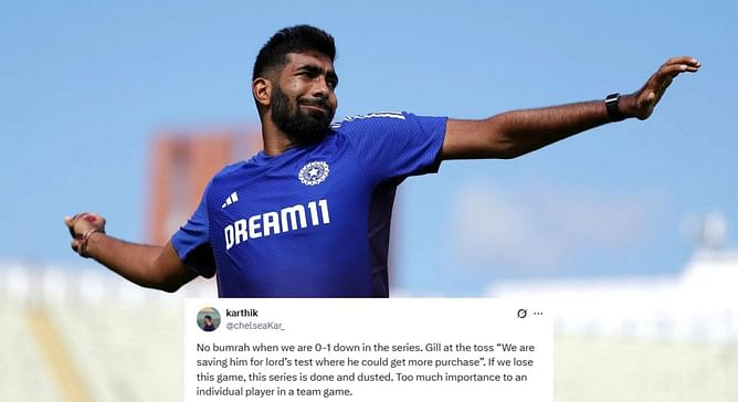 "Too much importance to an individual player in a team game" - Fans fume as Jasprit Bumrah rested for ENG vs IND 2025 2nd Test