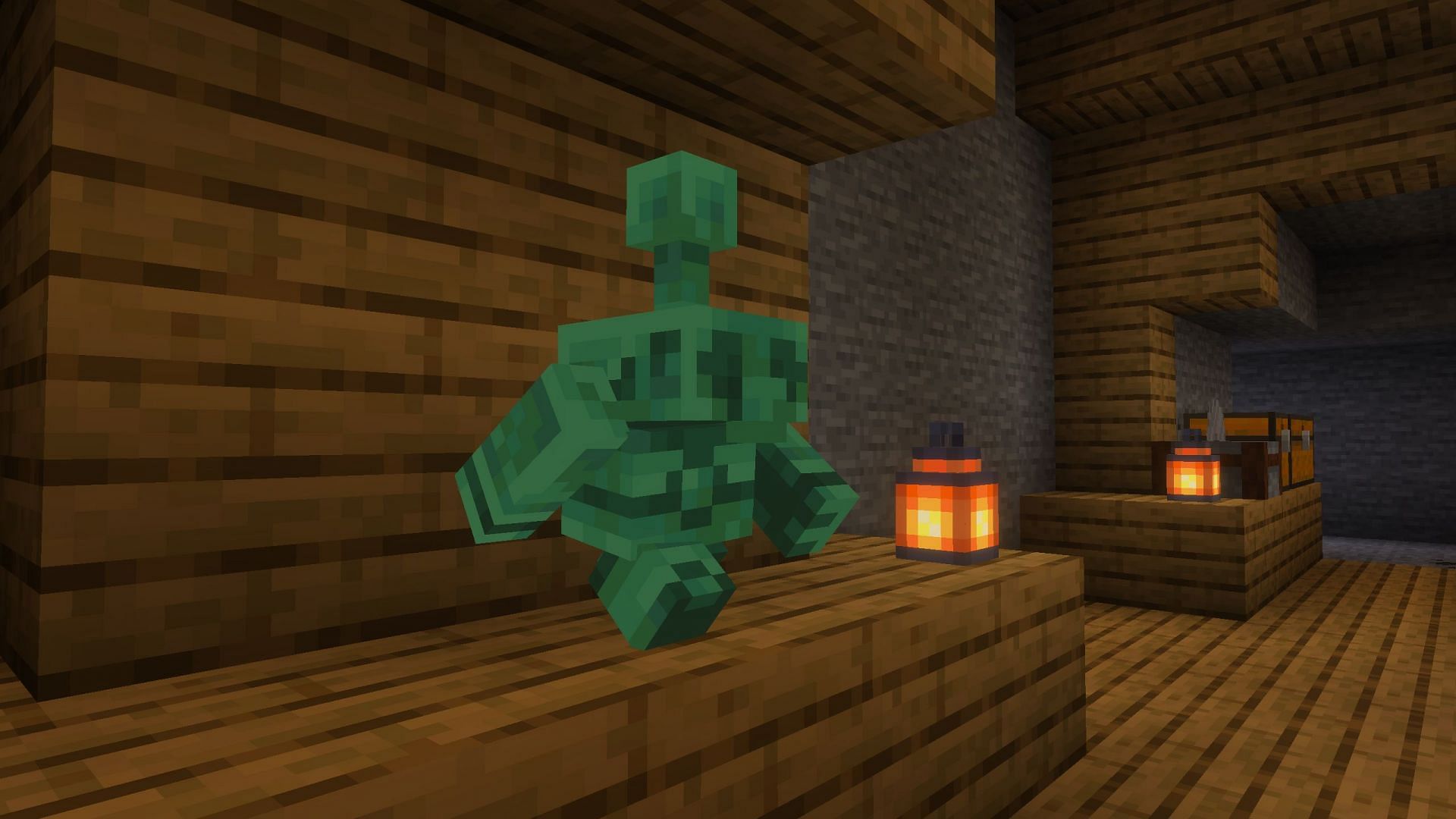 Copper golem can be a great decorative piece for your base (Image via Sportskeeda Gaming || Mojang Studios)