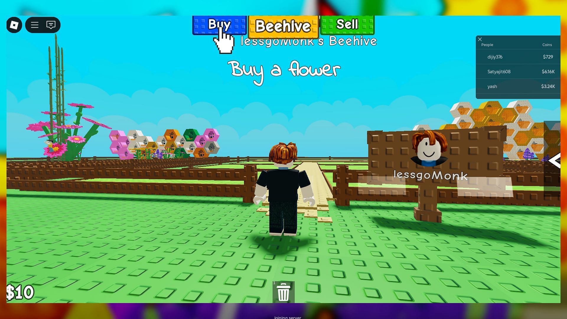 All teleport buttons in Build a Hive (Image via Roblox)