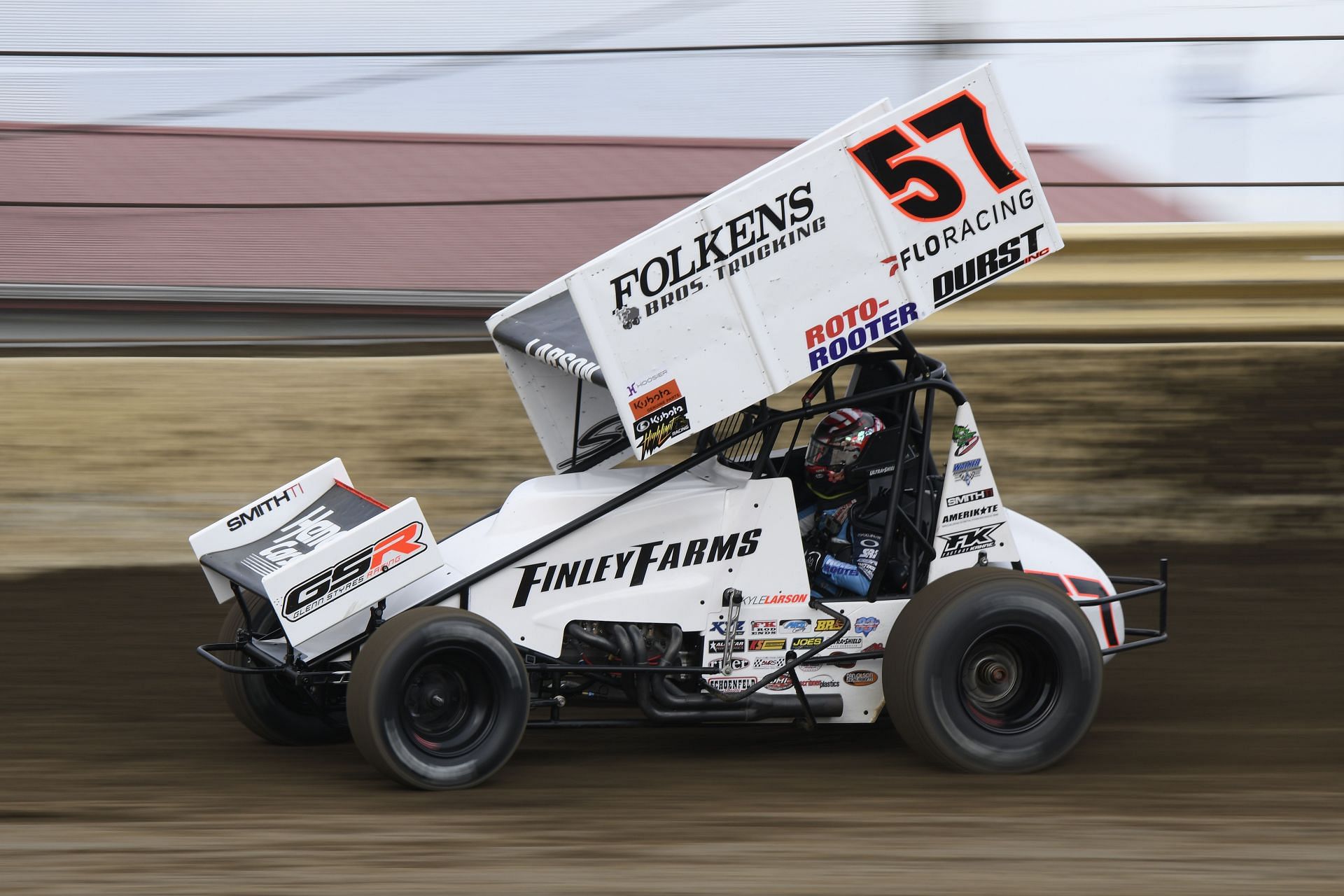 Kyle Larson (57) during the Kubota High Limit Racing Monday Mayhem at Kokomo. Source: Getty