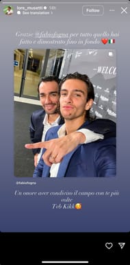 Lorenzo Musetti's Instagram story (@lore_musetti)