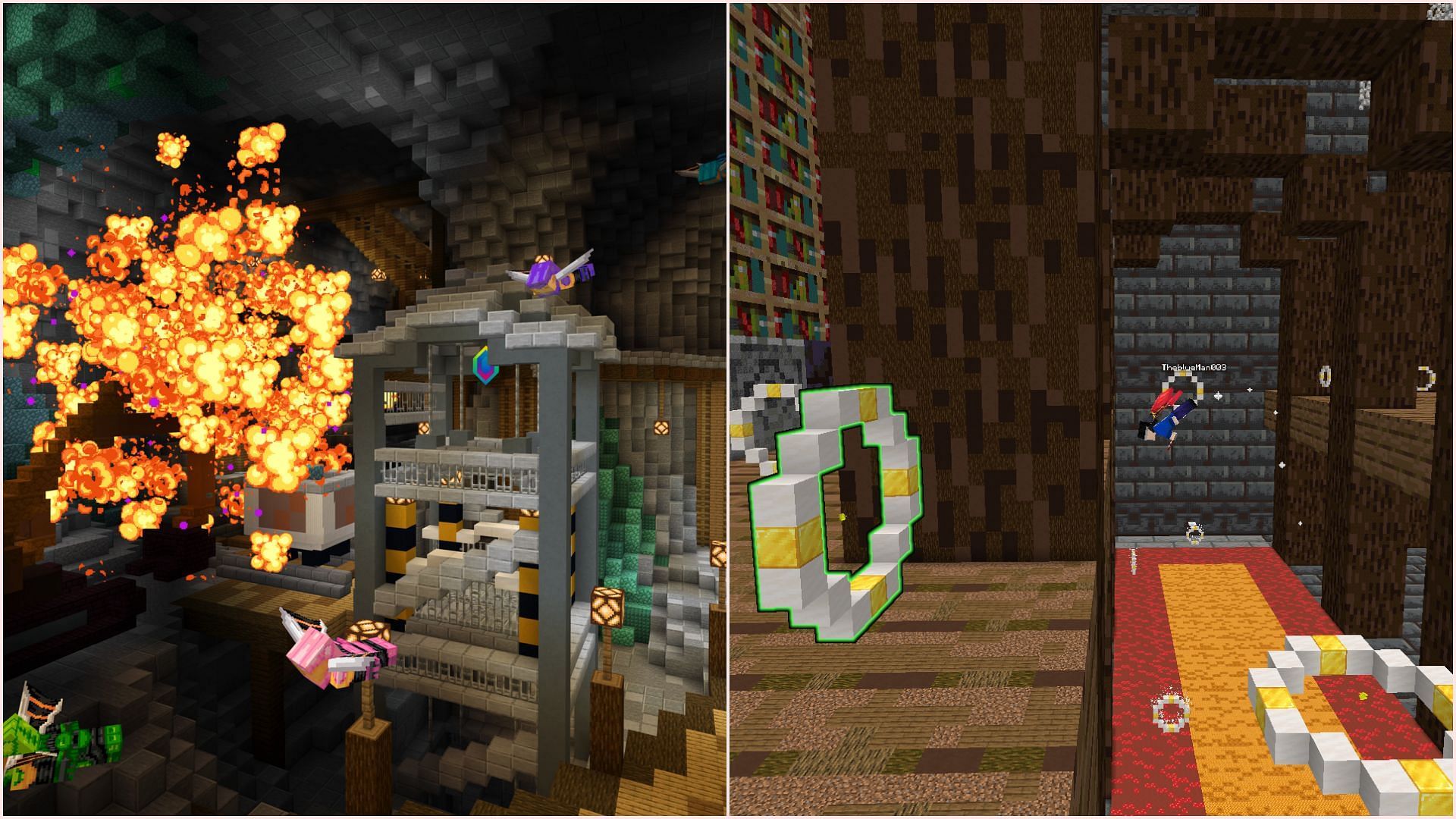 There are many maps to improve your flying skills with elytra (Image via Terra Swoop Force || MinecraftMaps/TheblueMan003)