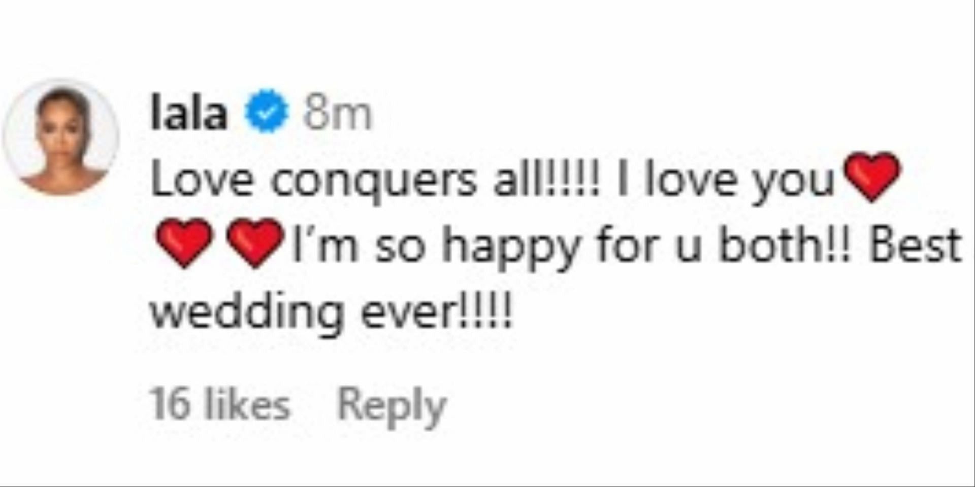 The ex-wife of the former NBA star Carmelo Anthony commented on Taylor Rooks&#039; post.