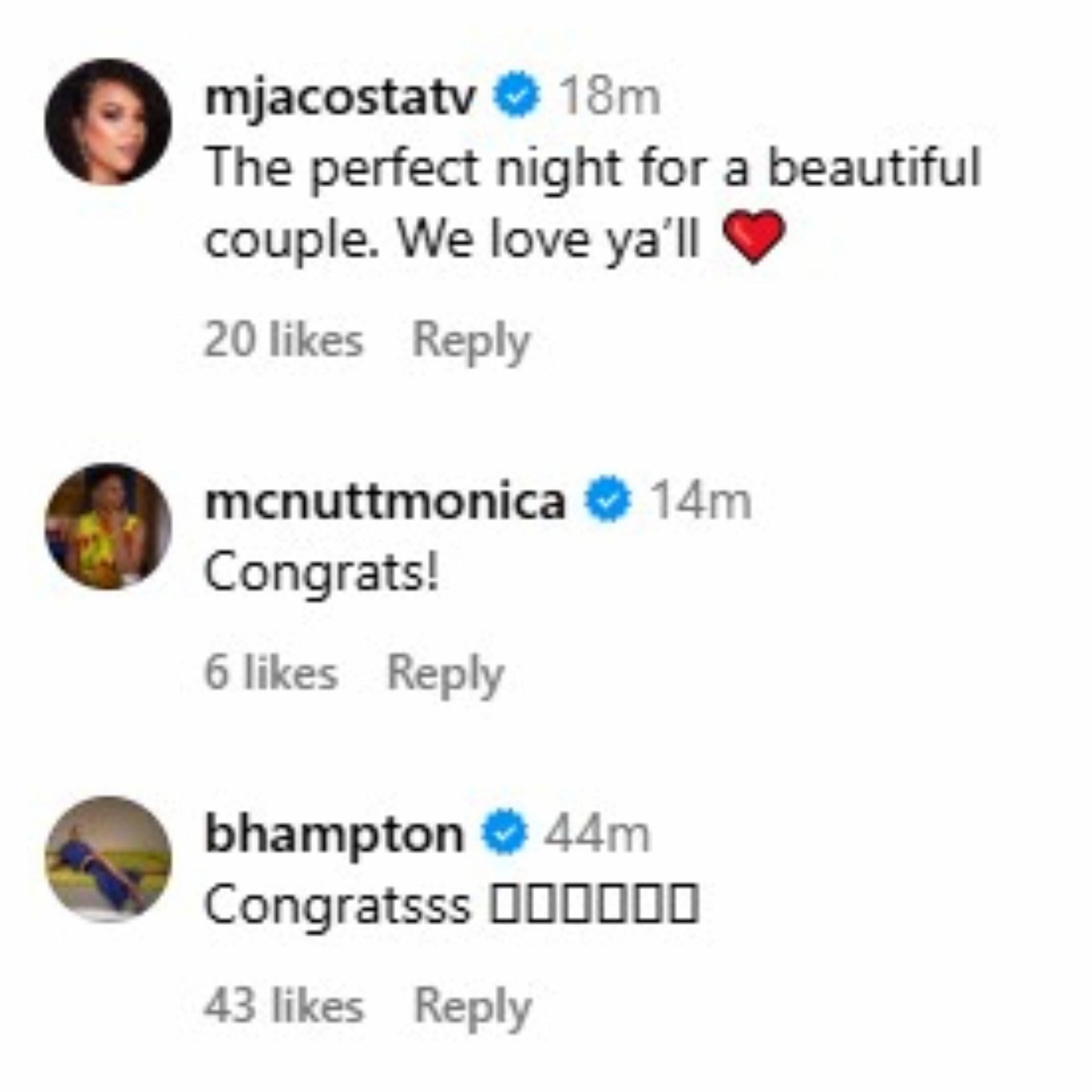 Rooks&#039; celebrity friends commented on her wedding photos.