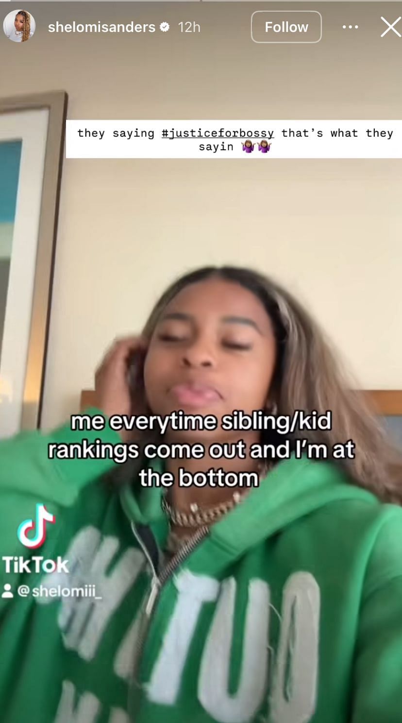 Deion Sanders&#039; daughter, Shelomi Sanders, remains unbothered by &quot;sibling rankings&quot; - Image source: Instagram/shelomisanders