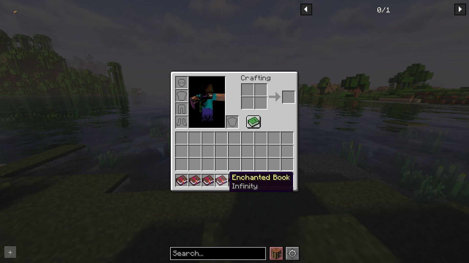Infinity allows players to shoot infinite arrows (Image via Sportskeeda Gaming || Mojang Studios)