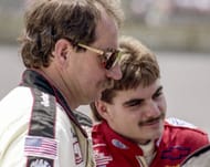 Jeff Gordon (R) with Dale Earnhardt Sr. at Daytona International Speedway in July 1993. Source: Getty