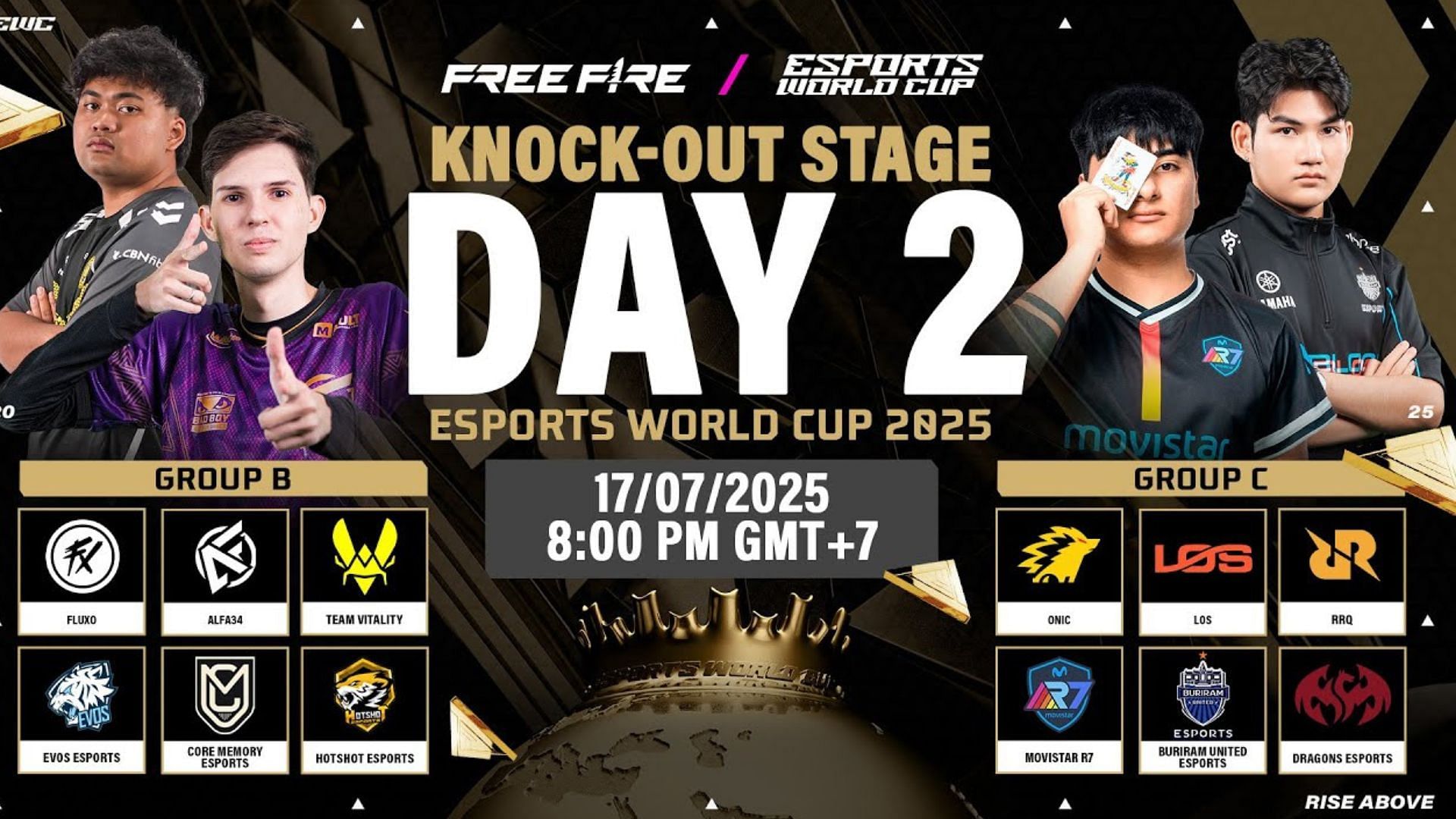 Day 2 of World Cup 2025 Knockout takes place on July 17 (image via YouTube/Free Fire Esports)