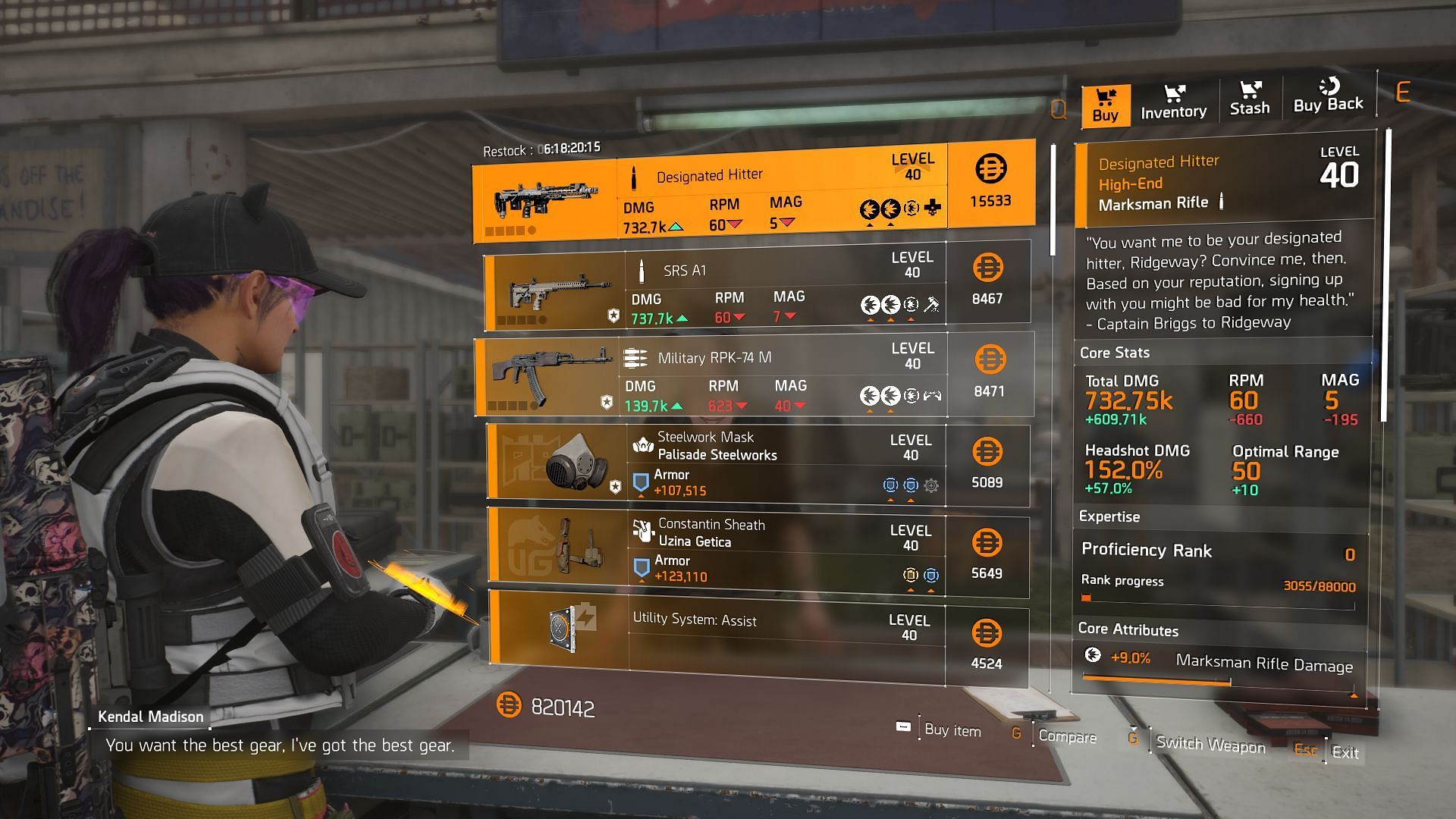 The Division 2 vendor at the Campus (Image via Sportskeeda Gaming || Ubisoft)