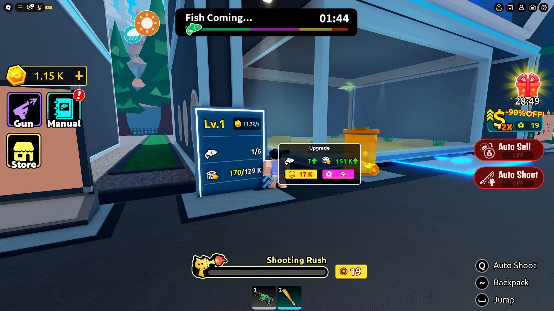 Decorate your aquarium with your best catches (Image via Roblox)