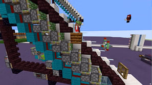 Minecraft player builds a working escalator using redstone