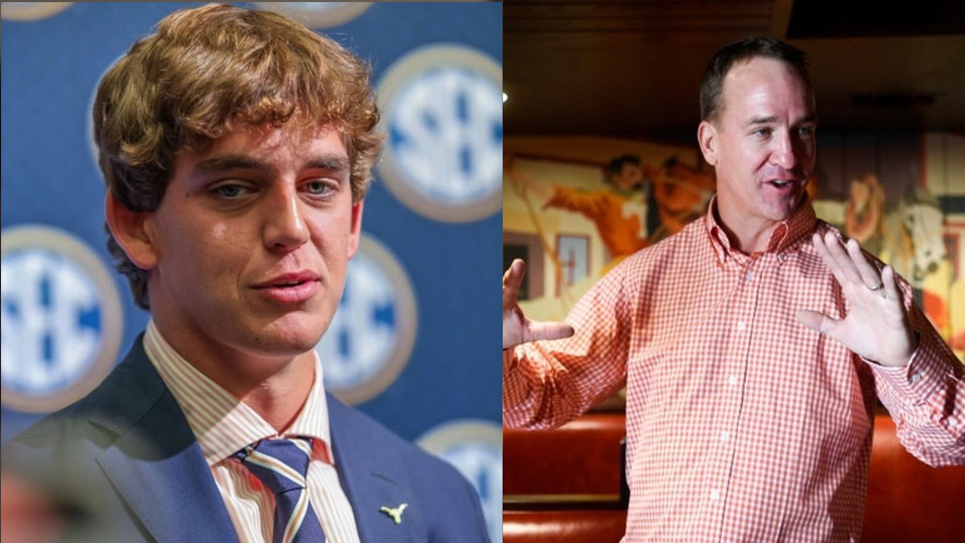 Arch Manning and Peyton Manning