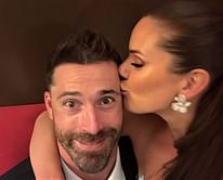 Erik Gudbranson shares selfie kiss with wife Sarah at Zach Werenski and Odette Peters' wedding reception