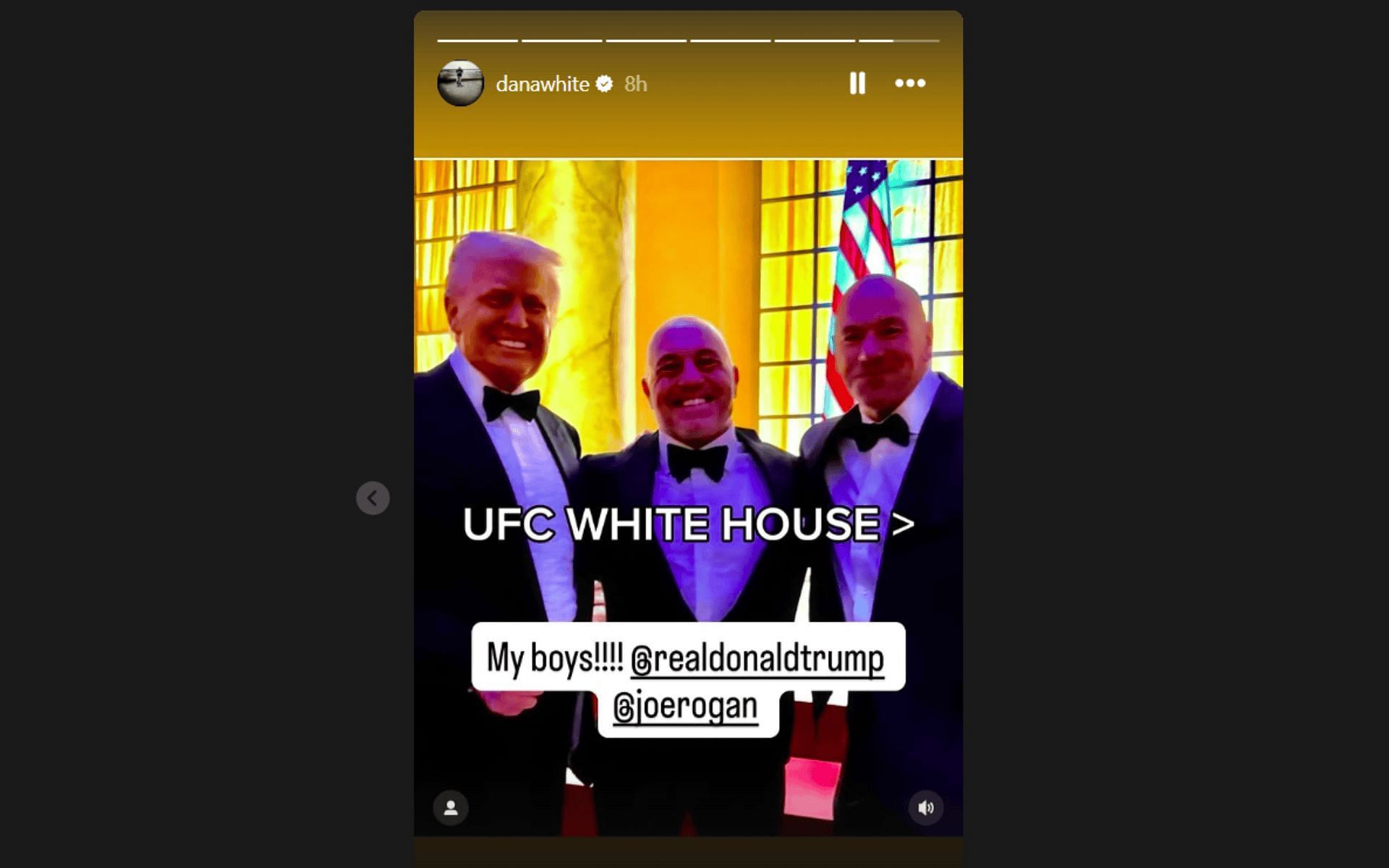 Dana White&#039;s Instagram Story. [Screenshot courtesy: @danawhite on Instagram]