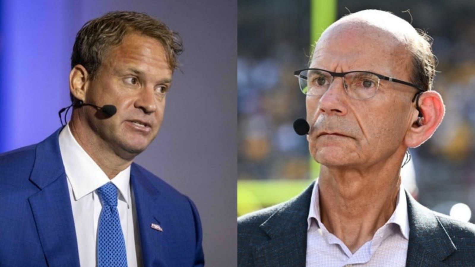 Lane Kiffin (L) Paul Finebaum (R) Image credit: IMAGN 