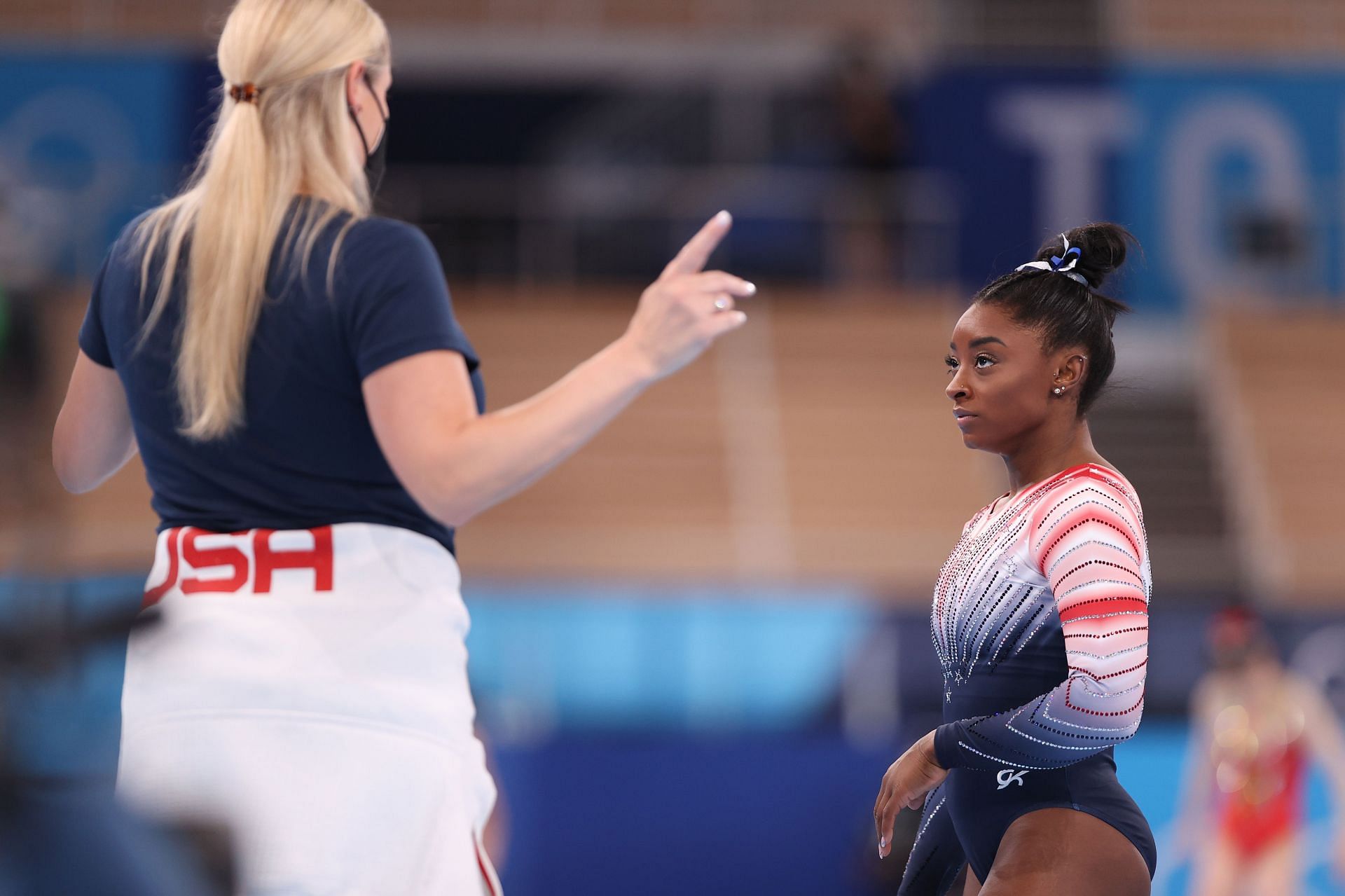 Simone Biles during the floor routine in gymnastics: Source - Getty 