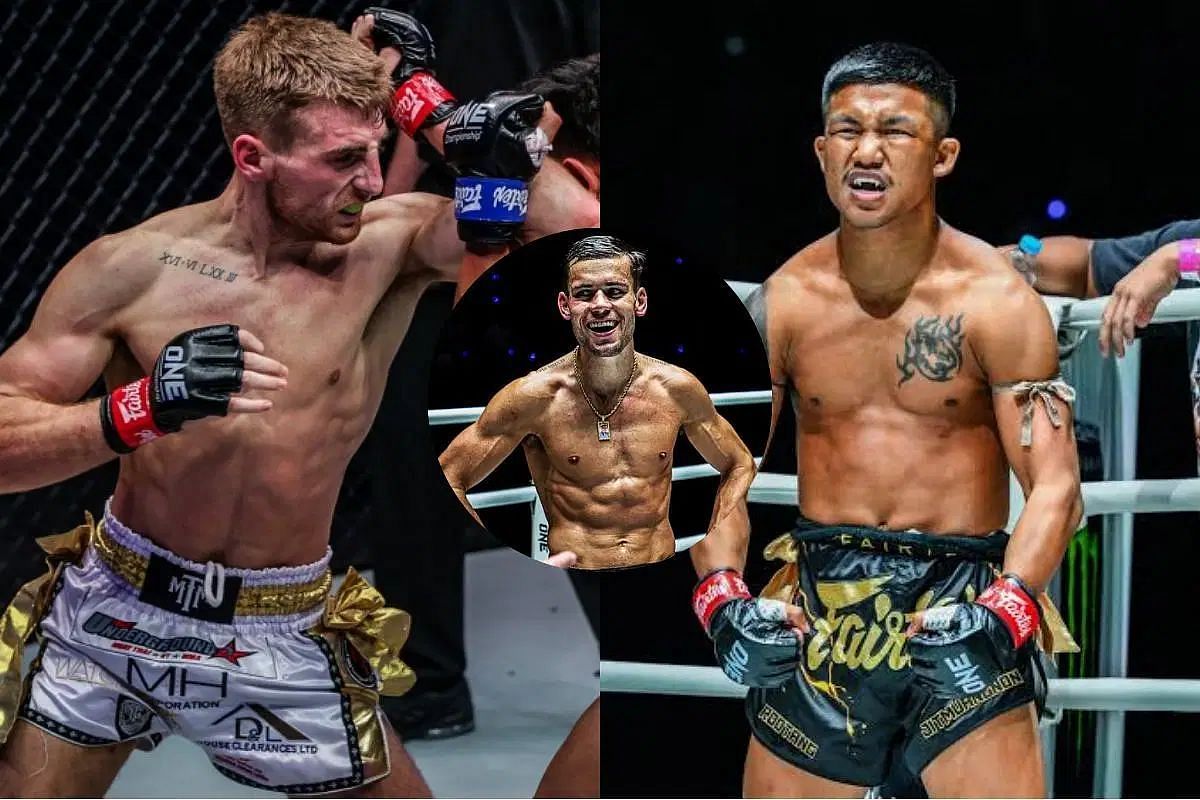 (From left) Jonathan Haggerty, George Jarvis, Rodtang Jitmuangnon. [Images courtesy from ONE Championship]