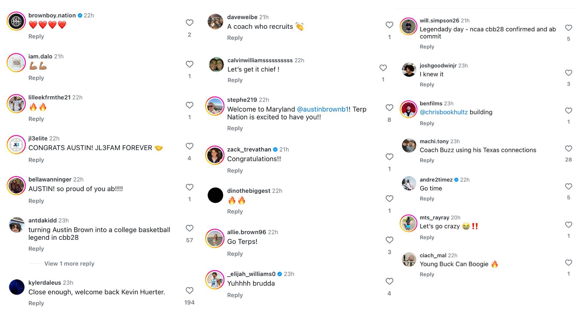 College hoops fans react as 4-star Austin Brown commits to Maryland - Image source: Instagram/tiptonedits