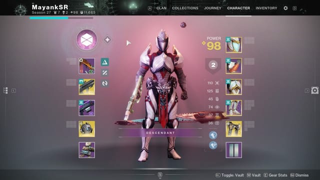 Gear for Disruption mission (Image via Bungie)