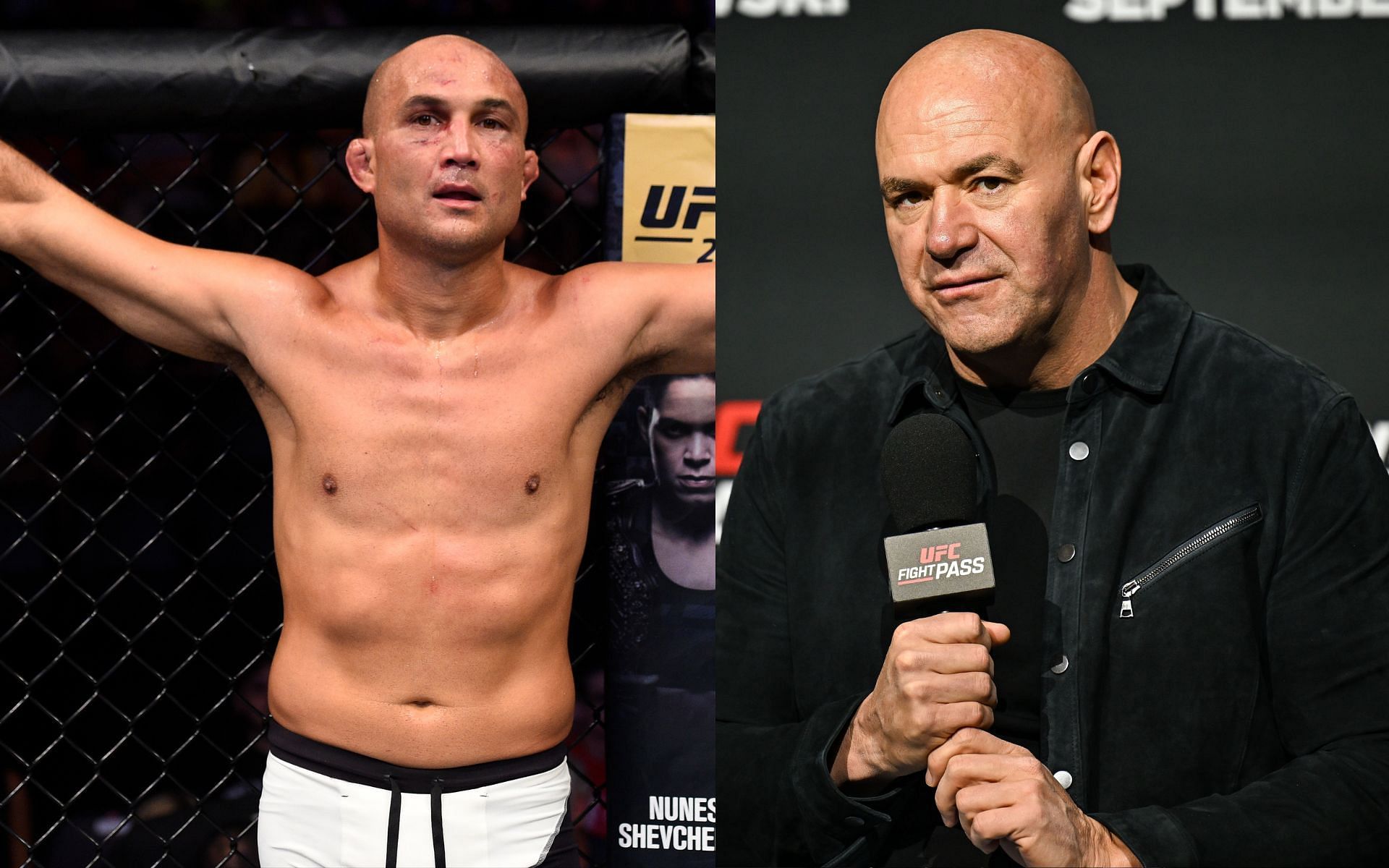 B.J. Penn (left) seeks help from Dana White (right). [Images courtesy: Getty]