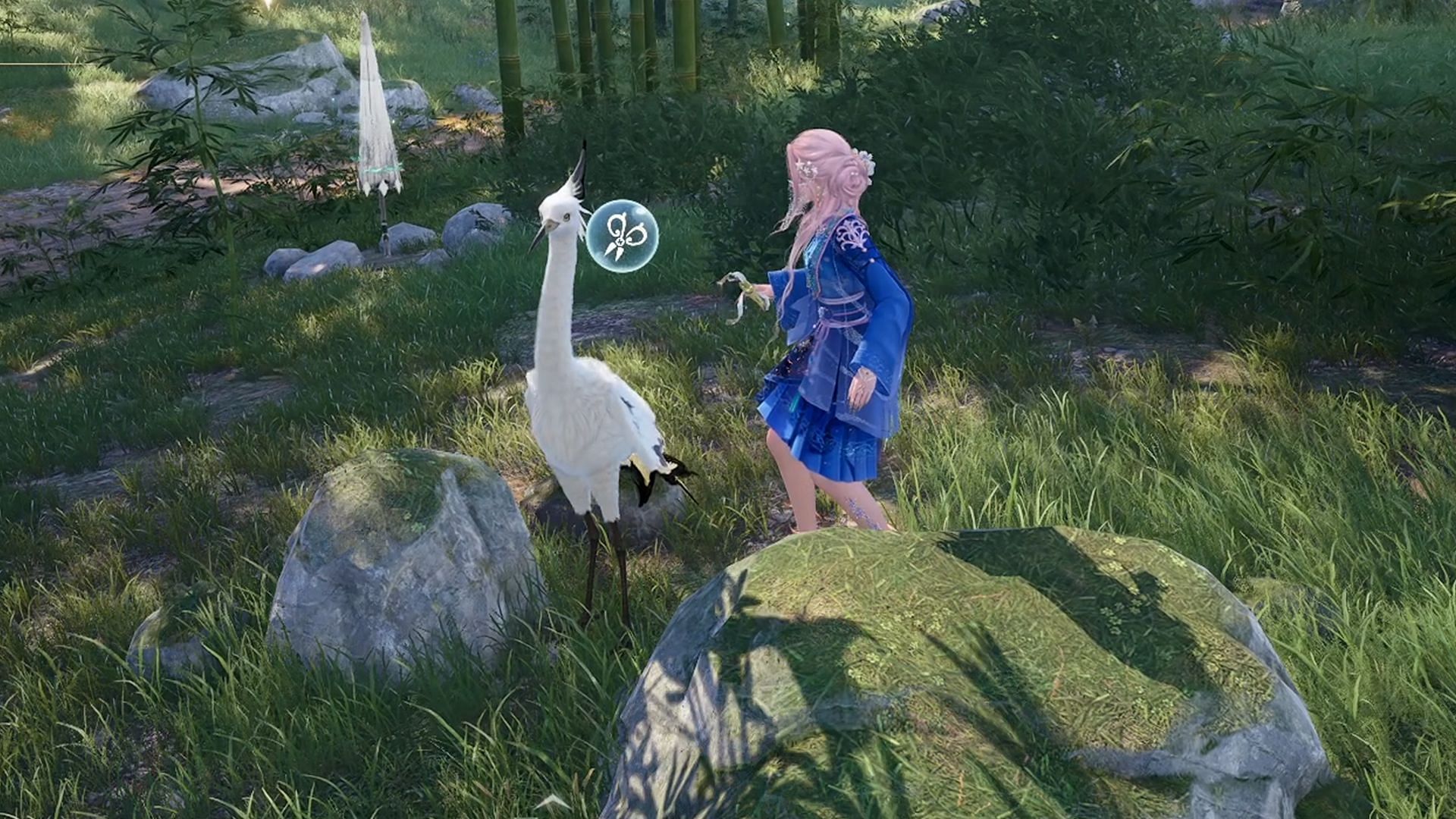 You can get Fan Feather by grooming Fan Egrets in Danqing Island (Image via Sportskeeda Gaming/Infold Games)