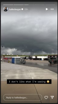 A screenshot of Hailie Deegan's Instagram story (@hailiedeegan)